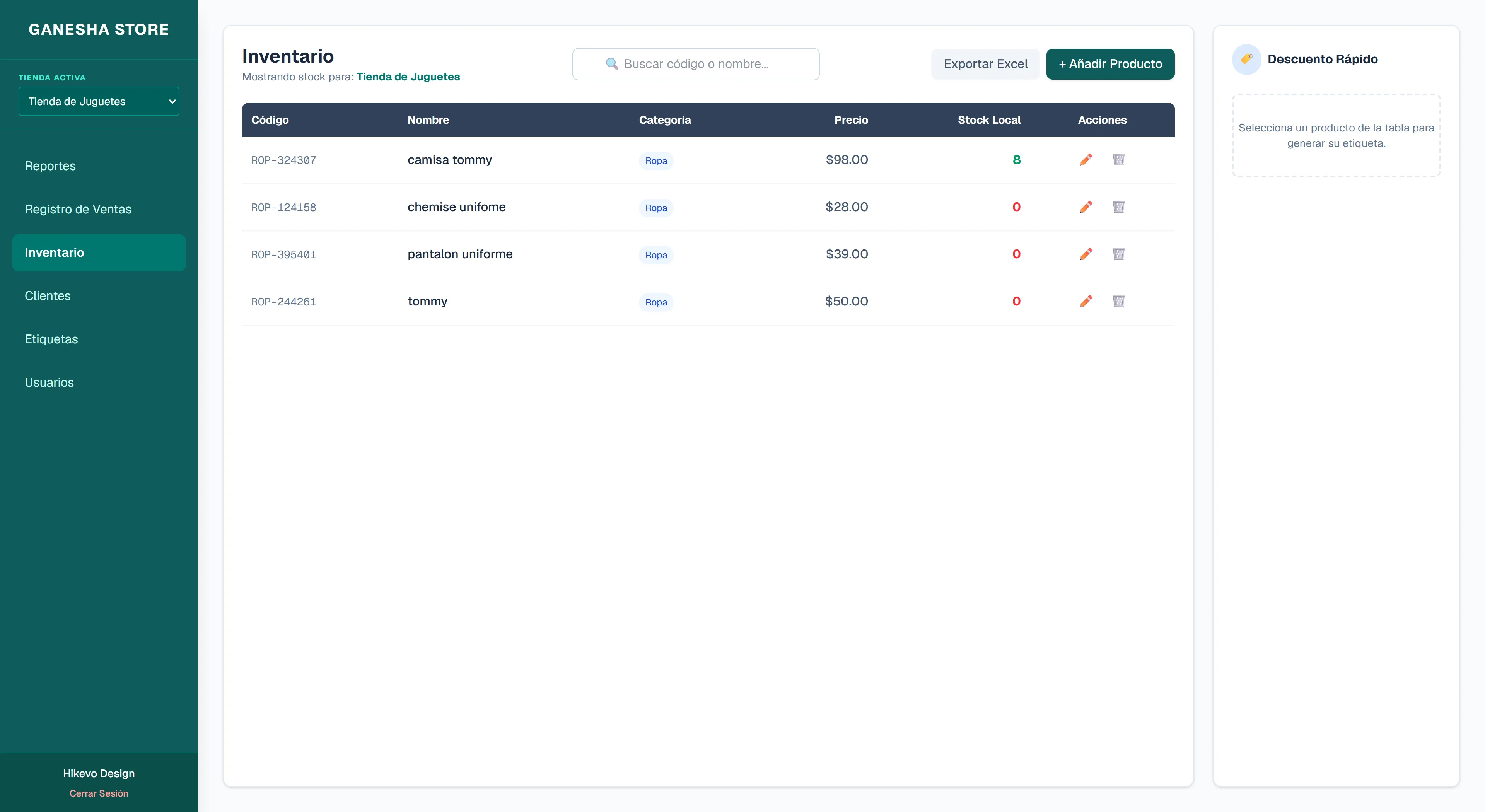 Panel POS de Ganesha (2): ventas, inventario y estadísticas