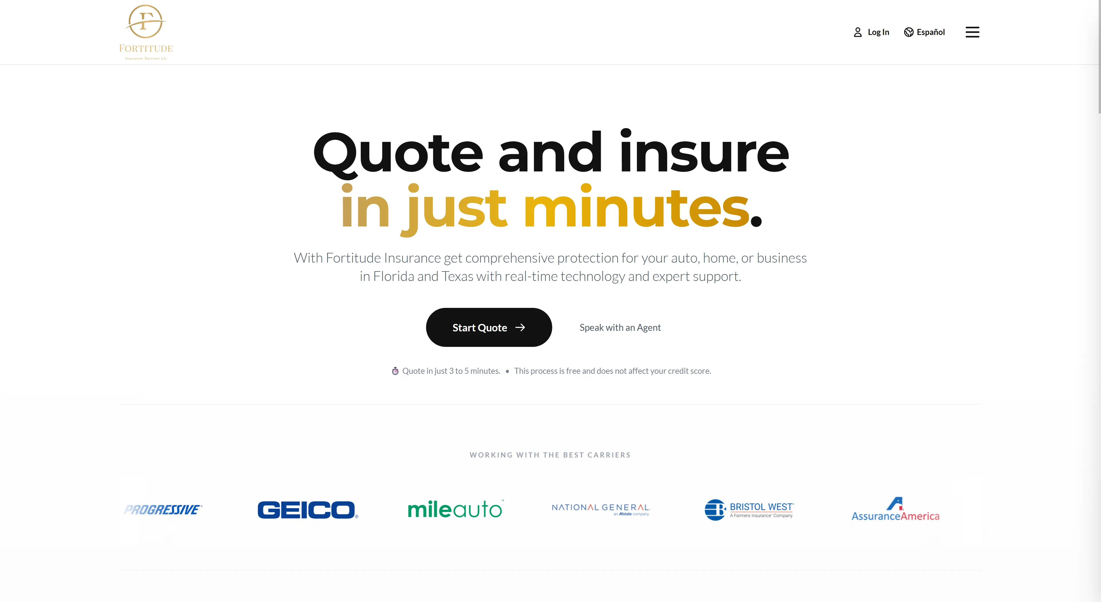 Fortitude Insurance — Rediseño Web + Plataforma de Autoservicio