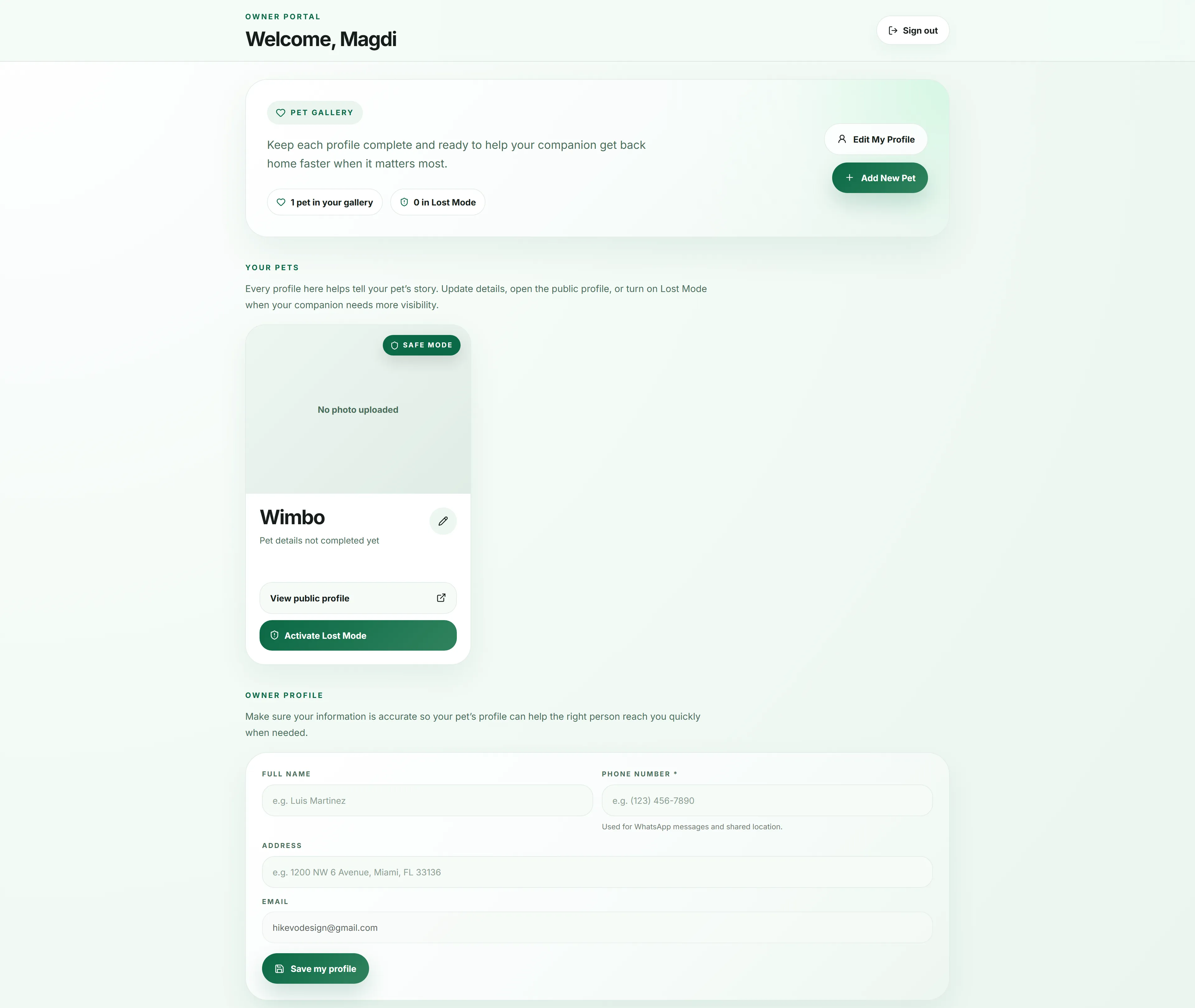 Lucky Pet Tag — Aplicación Web A Medida integrada a Shopify